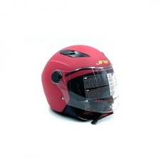 Casco Jet Bambina Bambino Rosso Opaco con Visiera Lunga Omologato Moto Scooter