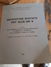 Libretto Escavatore Ruotato Fiat Allis 645 B