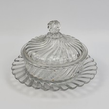 antica BURRIERA PORTABURRO VETRO INTAGLIATO MADE IN ITALY SOPRAMMOBILE DEL 900