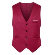 Giacca Uomo Donna Gilet Canottiera Slim Corto Waistcoat Ufficio V-Neck Blusa