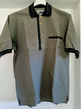 Camicia da uomo taglia M manica corta estiva in cotone colore verde primaverile