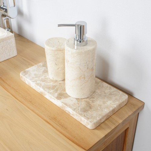 Servizio piatti marmo - , crema