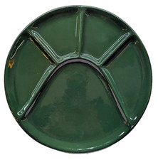 Piatti Tapas Aperitivo Fonduta a 5 Scomparti in Ceramica Verde 25 cm Set 6 Pezzi