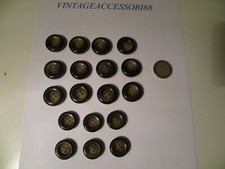 18 BOTTONI SET CAPPOTTO GIACCA RESINA NERO SFUMATO ORO  2 MISURE  2,2 - 2,5 CM