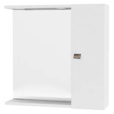 Specchio specchiera da bagno arredo 1 anta 2 luci  laccato Bianco modello 199