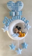 Fiocco nascita Topolino e Pluto luna bimbo personalizzato con nome 