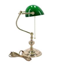 Brass and Green Glass Banker