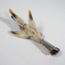 ANTICA SPILLA DA KILT SCOZZESE CELTICA ARGENTO AMETISTA ZAMPA GALLO CEDRONE 1800