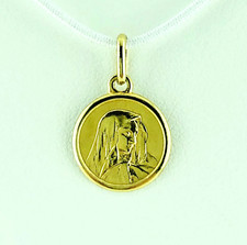 CIONDOLO ORO 18 KT MEDAGLIA SACRA MADONNA VOTIVA MEDAGLIETTA SANTA VERGINE MARIA