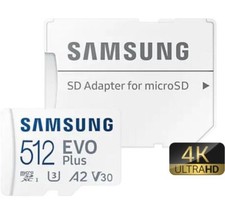 Scheda di memoria Micro SD XC SDXC 512 GB Samsung EVO plus U3 A2 V30 130 MBs