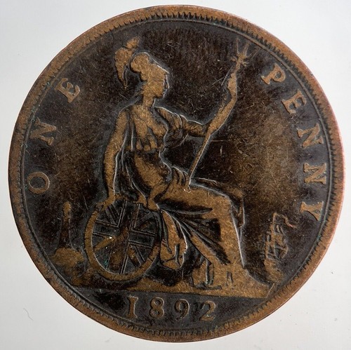 1892 victoria one penny - one, |