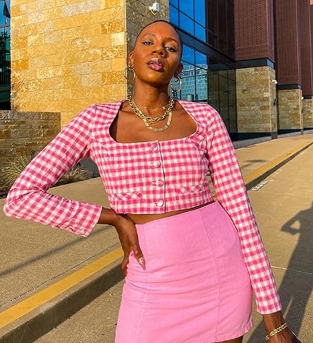Giacca zara rosa gingham - giacca,