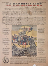 Antica Stampa Imagerie Pellerin a Epinal  " La Marseillaise "  del 1917 n. 78
