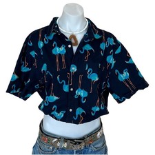 Camicia hawaiana crop top con
