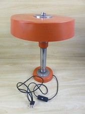 Lampada MINISTERIALE da tavolo ufficio industriale ARANCIONE anni 70 80 vintage
