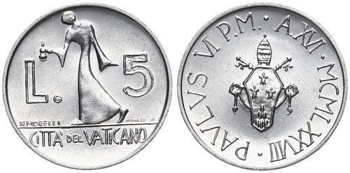 Vaticano 5 lire - vaticano,