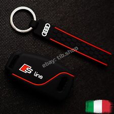 PORTACHIAVI AUDI A1 A3 A4 A5 Q3 Q5 Q7 + COVER CHIAVE GUSCIO GOMMA SET S LINE