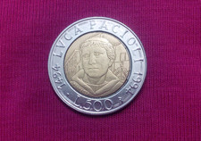 500 lire 1994 Luca PACIOLI anniversario 500°  nascita - commemorativo
