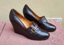 Scarpe donna n. 36,5 Vero Vintage Paita Loris Morigi anni '70 tacco zeppa USATE