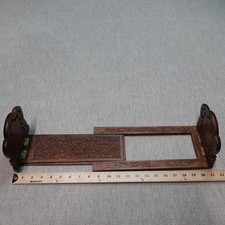 Scaffale fine libro legno intagliato a mano vintage espandibile pieghevole scorrevole floreale India