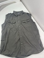 Camicia Converse One Star verde militare uomo L invecchiata colletto bottoni tasche