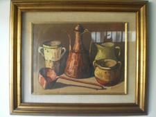 Badano Pietro dipinto olio su tavola 60x45 Natura morta pentole (17)