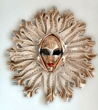 Grand Soleil - Maschera veneziana carnevale indossabile in cartapesta e cuoio