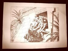 Litografia Cleopatra salva Marco Antonio L'Istoria Romana Bartolomeo Pinelli