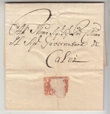 1782 PONTIFICIO letter LUGNANO-CALVI+timbro SECCO PROCACCIA POSTALE T.142-g405