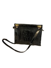 Borsa Gucci Di Coccodrillo Nero Vintage Anni 80’