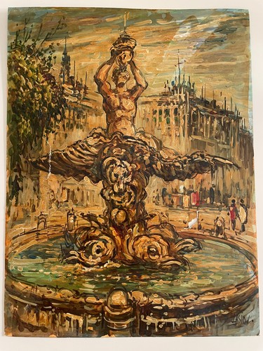 Piazza barberini olio - barberini, su