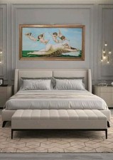 quadro classico dipinto a olio su tela sacro  con cornice stile antico argbronz