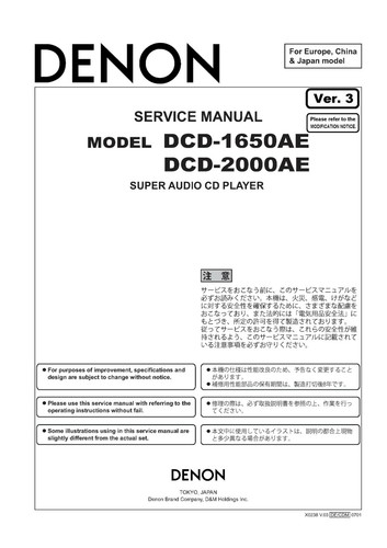 Manuale servizio per denon - di,