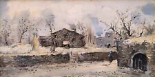 Paesaggio Invernale Innevato Dipinto Vintage ad Olio con Cornice firmato