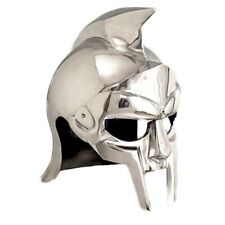 ELMO IN ACCIAIO GLADIATORE ROMANO CON CUOIO INDOSSABILE Adulto/a Grigio