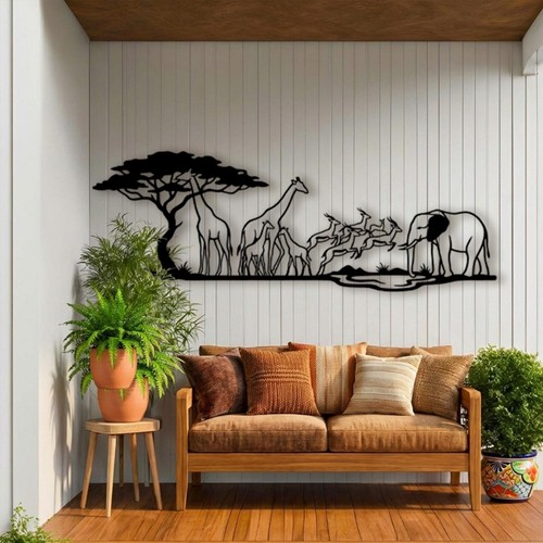 African safari metal wall - metal,