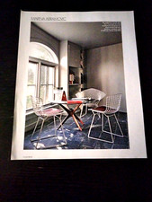 TAVOLO SEDIE ANNI 50 ARTE DESIGN HARRY BERTOIA PER KNOLL VINTAGE AD PUBBLICITA