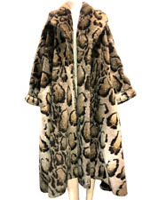 CALUGI E GIANNELLI Rare Vintage Fake Fur Coat Animalier Print