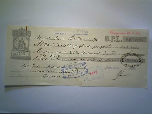Cambiale ditta antoniatti - cambiale, "ditta