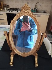 Specchio Da Toilette Dorato In