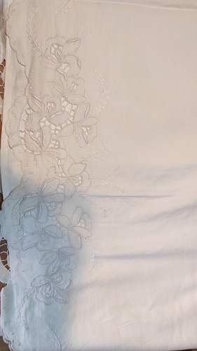 Lenzuolo lino ricamato - lenzuolo,