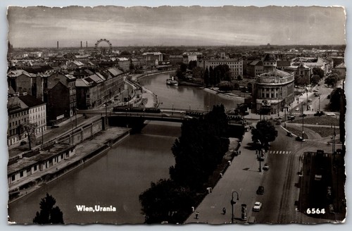 Cartolina rppc vienna urania - vienna,