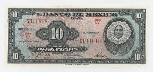 Messico pesos 11 1961 - 10, 8-11-1961