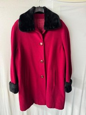 Cappotto Vintage Pura Lana Rosso Nero Caldo Comodo Donna Woman Casual Elegante