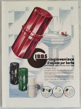 GIBBS SAPONE PER BARBA PUBBLICITA' 1932 ILLUSTRATORE POUPROU BORNIER