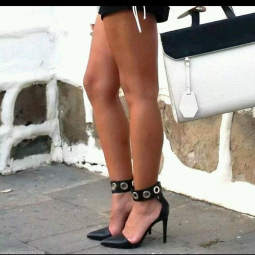 Zara studded ankle strap heel - studded,