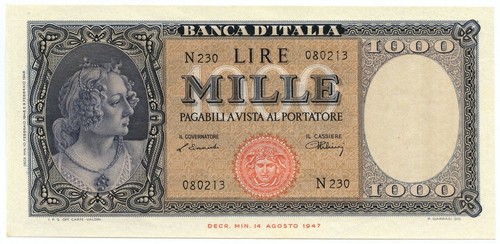 1000 lire italia - italia, di
