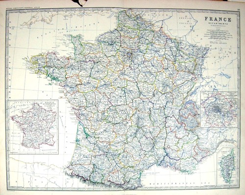 Stampa antica mappa johnston - mappa,