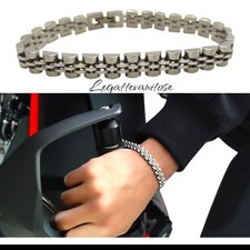 bracciale da uomo in acciaio catena a maglia inox braccialetto colore argento 