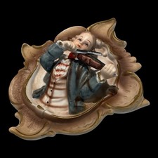 Mozart Porcellana di Capodimonte scultura su quadretto in rilievo